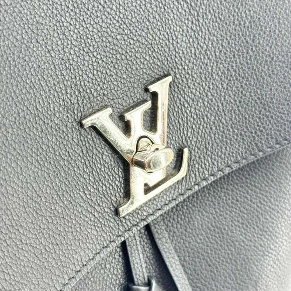 Louis Vuitton Lockme Backpack Black Silver Hardware